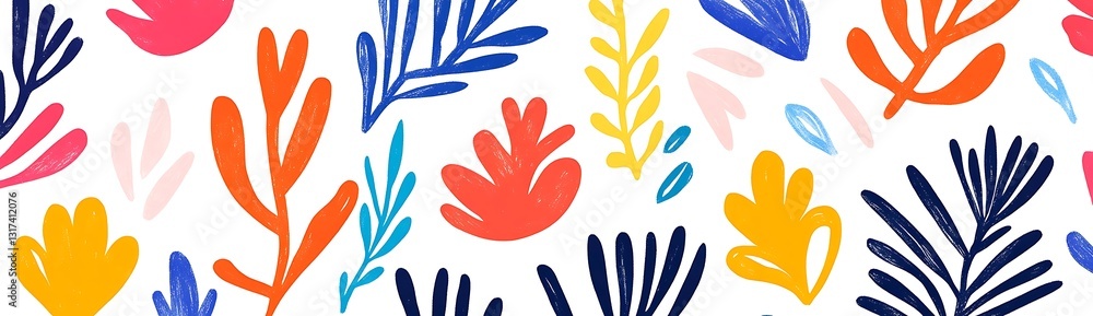 Fototapeta premium Abstract shapes of hands and flowers in soft pastel colors