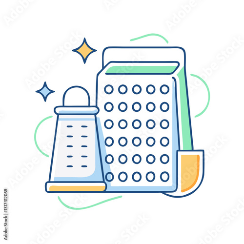 Grater icon, symbolizing cooking, kitchen, and convenience
