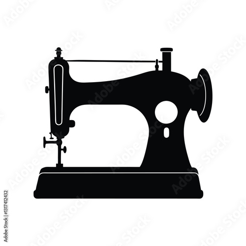 sewing machine of a silhouette art