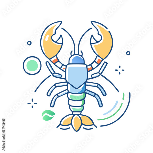 Lobster icon, symbolizing seafood, kitchen, and delicacies