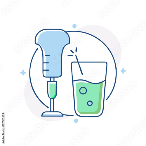 Milk frother icon, symbolizing coffee, kitchen, and beverages