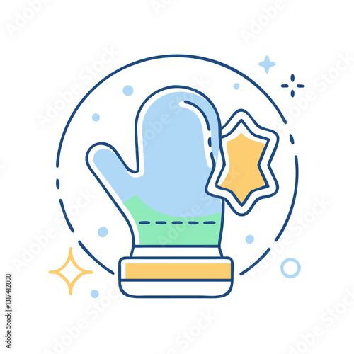 Oven mitt icon, symbolizing safety, kitchen, and cooking