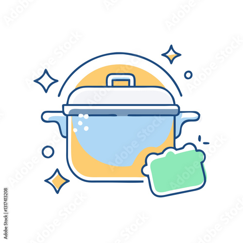 Saucepan icon, symbolizing cooking, kitchen, and cookware