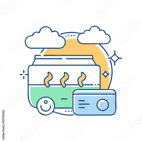 Steamer icon, symbolizing healthy eating, kitchen, and convenience