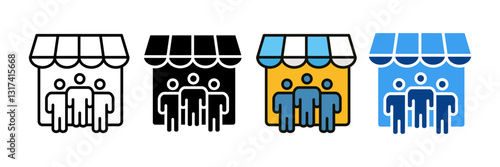 Franchise Management Icon Set Multiple Style Collection