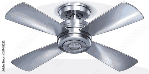 Ceiling fan flat icons set in linear style for home decor and interior design.