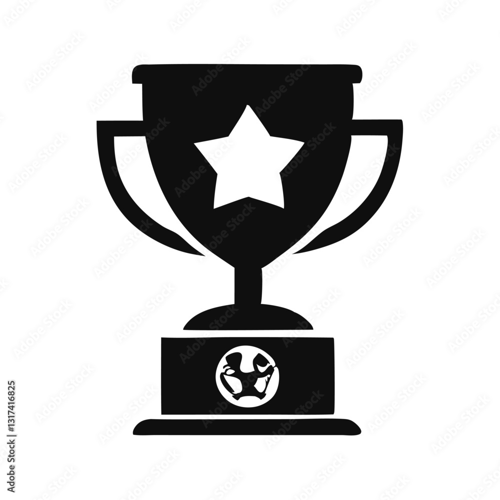 Simple Black and White Trophy Icon Simple Black and White Trophy Icon