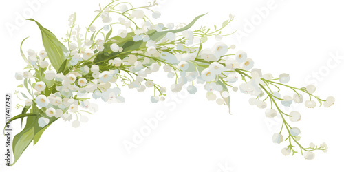 Elegant flat icons set of spring flowers in bloom with delicate linear designs.