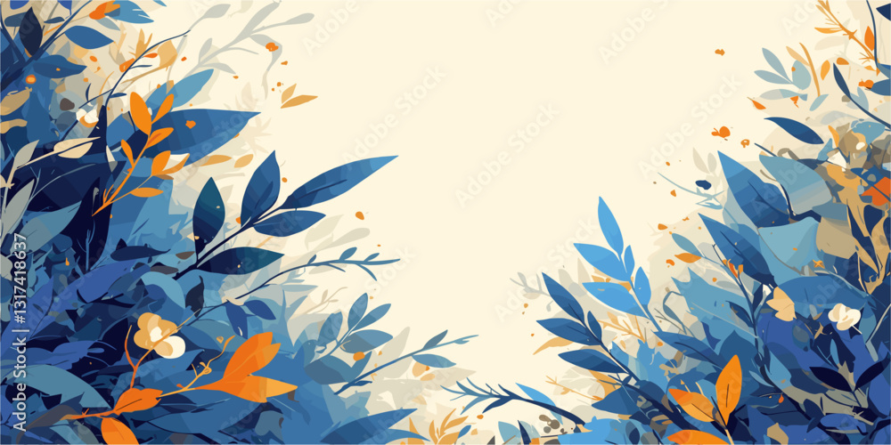 Flat vector icons set: nature-inspired floral and leafy border design. Flat vector icons set: nature-inspired floral and leafy border design.