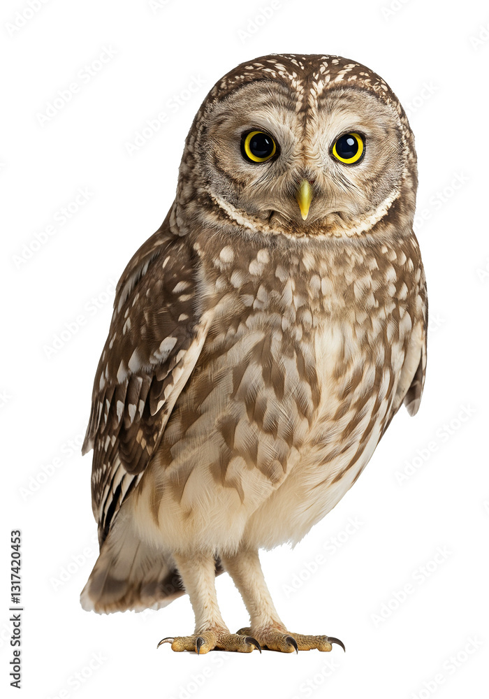 Fototapeta premium owl close up. isolated on a transparent background. PNG Images. generative AI. 