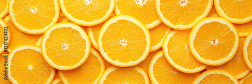 Orange slices background, pattern full frame