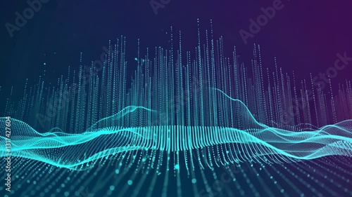 Colorful Abstract Sound Wave Graphic with Futuristic Design Elements