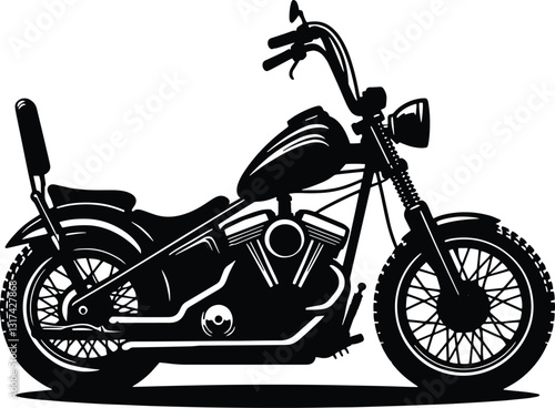 Chopper Motorcycle silhouette, motocycle silhouette design, art, illustration - vector illustration of a motorcycle
