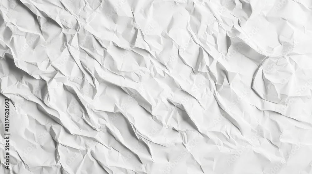 Abstract white crumpled and creased recycle paper texture backgroun