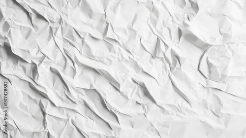 Obraz na płótnie Abstract white crumpled and creased recycle paper texture backgroun w salonie