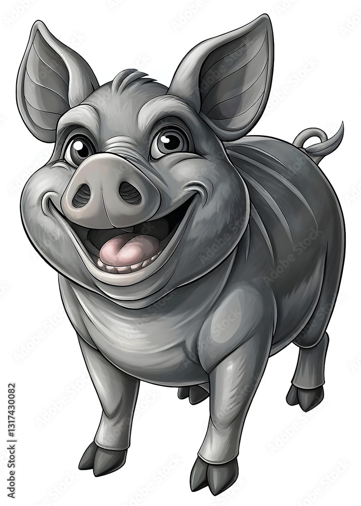 Happy Charismatic Cartoon Pig Smiling Playful Cute Adorable Farm Animal Character Happy Charismatic Cartoon Pig Smiling Playful Cute Adorable Farm Animal Character