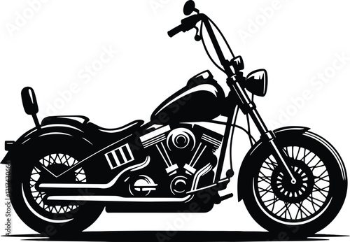 Chopper Motorcycle silhouette, motocycle silhouette design, art, illustration - vector illustration of a motorcycle