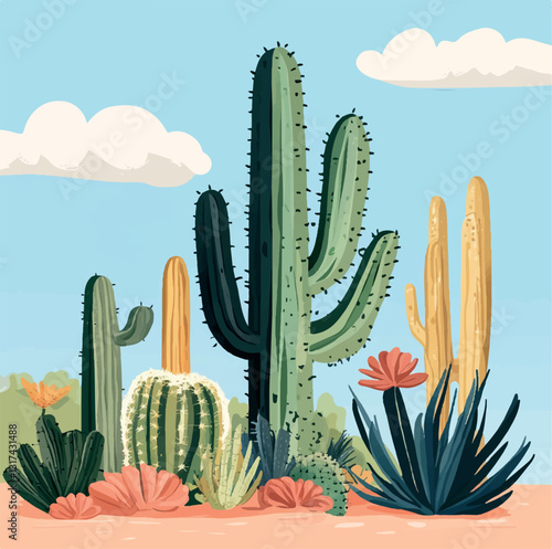 nature, graphic, design, drawing, cactus, illustration, flower, summer, floral, decoration, desert, print, hand, vector, garden, art, plant, sketch, tropical, exotic, cacti, pot, outline, houseplant, 