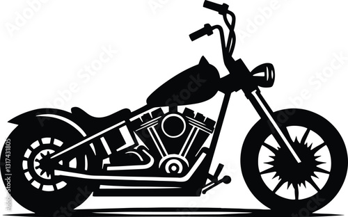 Chopper Motorcycle silhouette, motocycle silhouette design, art, illustration - vector illustration of a motorcycle