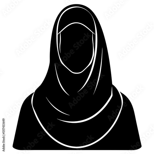 Muslim Woman Silhouette Vectors In White Background