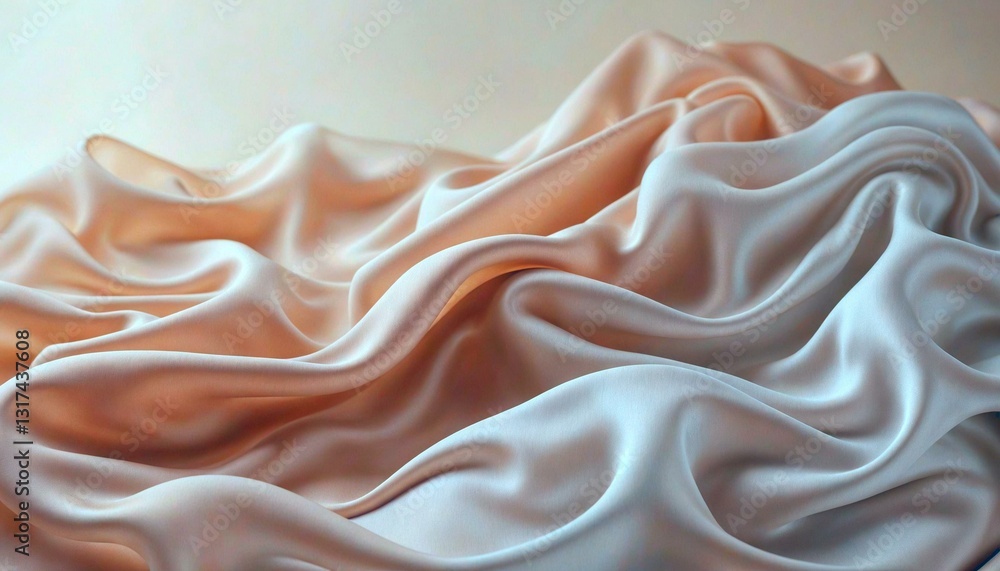 Close-Up Soft Peach and White Fabric Close-Up Soft Peach and White Fabric