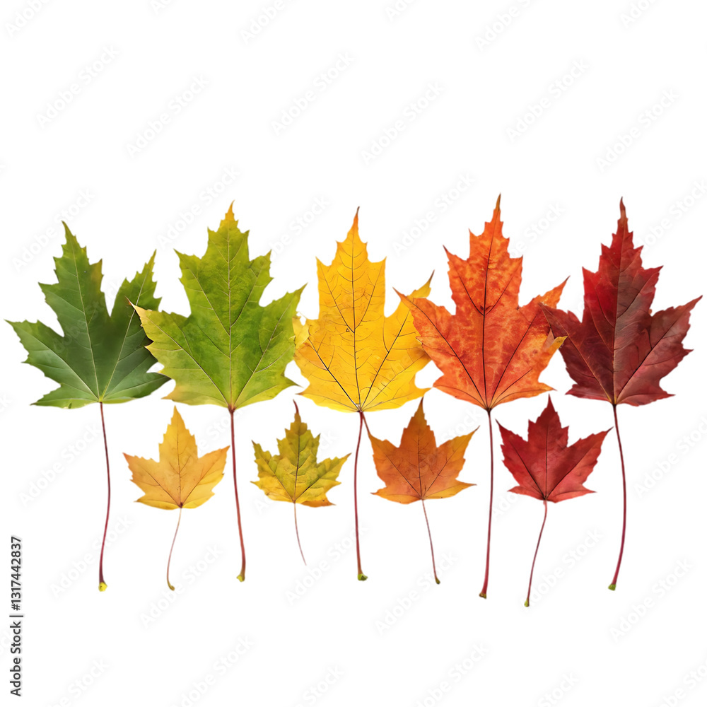 Obraz premium Gradient maple leaves in autumn