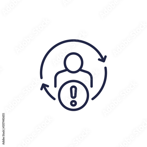 high employee turnover line icon