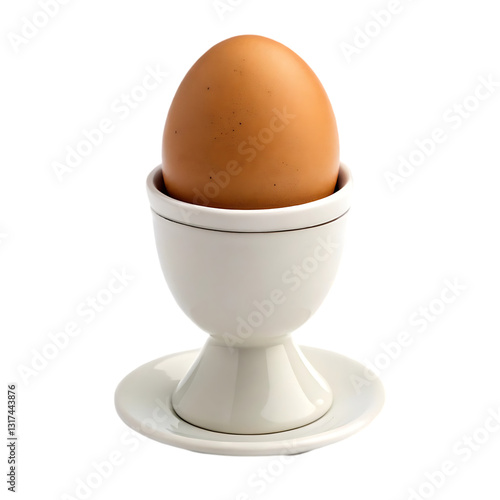 Simple brown egg in cup