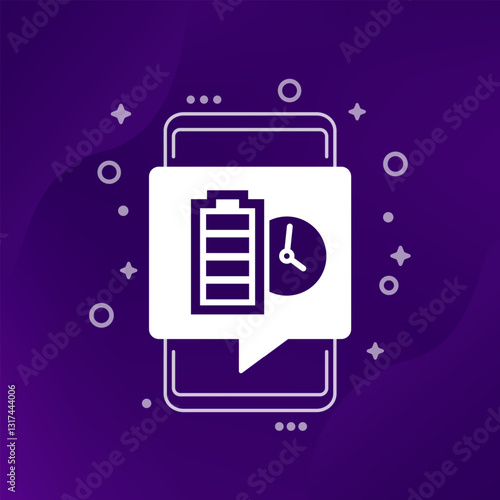 long battery life icon with a phone