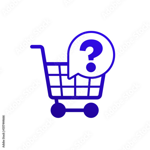 shopping cart icon with a question