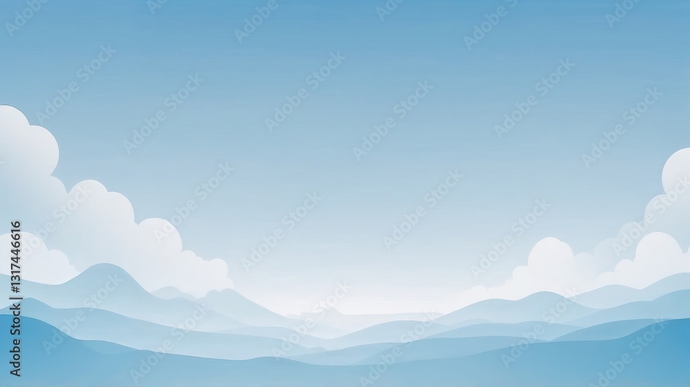 Obraz premium Calm Blue Sky Gradient Background