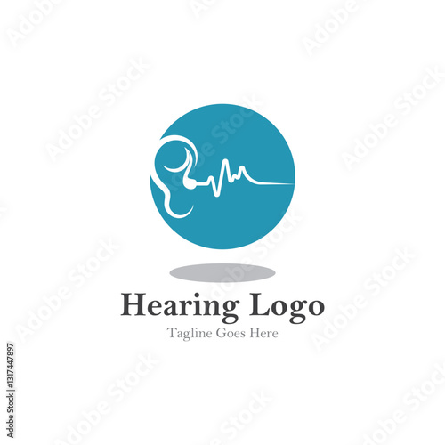 hearing logo and symbol template vector icon