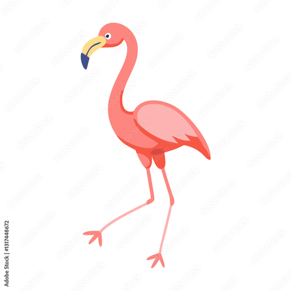 Fototapeta premium Standing flamingo in pink color