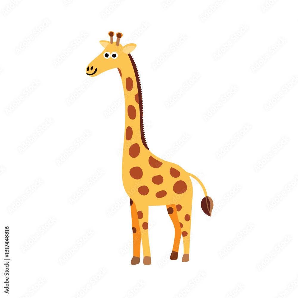 Standing giraffe with long neck Standing giraffe with long neck