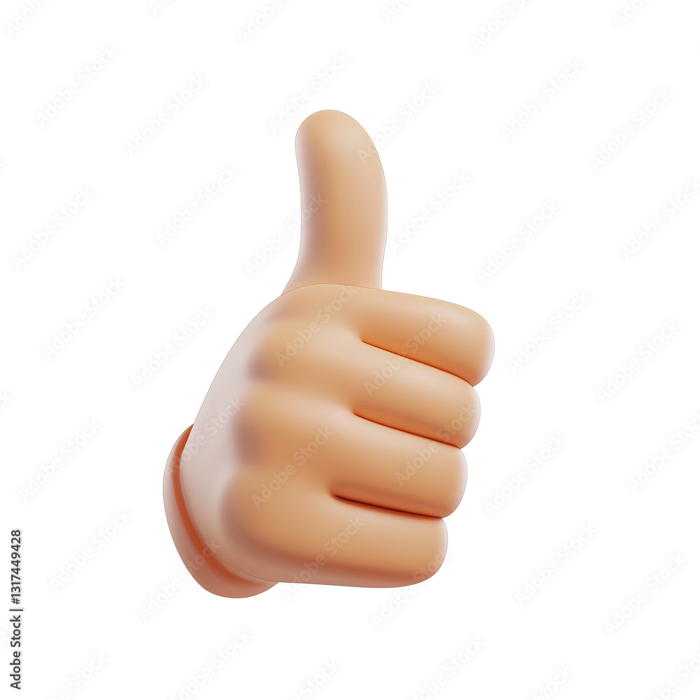 A hand with thumb raised, giving a like A hand with thumb raised, giving a like