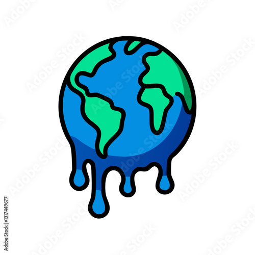 Melting Earth symbolizing global warming