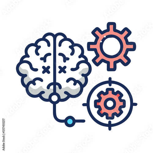 Brain with gears symbolizing AI and automation