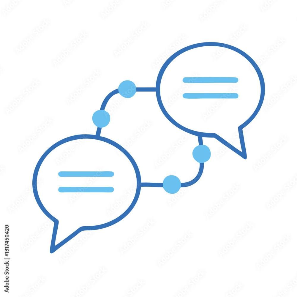 Chat bubbles with network connection illustration Chat bubbles with network connection illustration