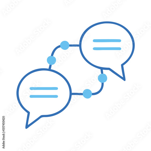 Chat bubbles with network connection illustration