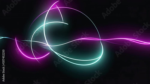 Abstract Light Waves in Vibrant Colors on Dark Background