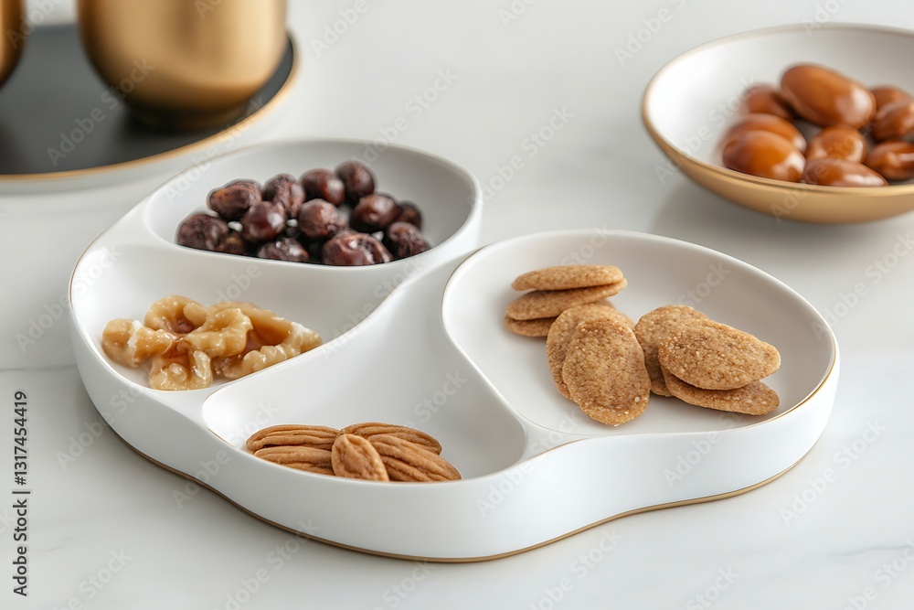 Modern Divided Serving Dish for Snacks and Treats Modern Divided Serving Dish for Snacks and Treats