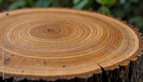 Close-Up Wooden Log with Concentric Rings