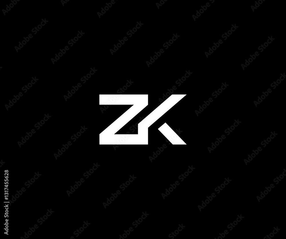 Fototapeta premium ZK letter modern clean logo design