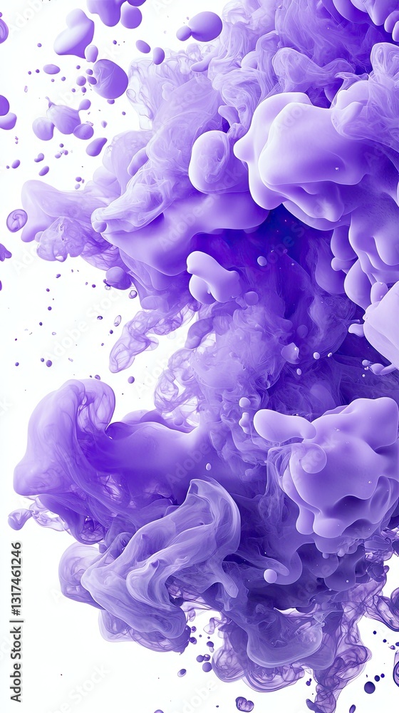 Purple ink swirling in water, abstract background, artistic design, ideal for artistic projects Purple ink swirling in water, abstract background, artistic design, ideal for artistic projects