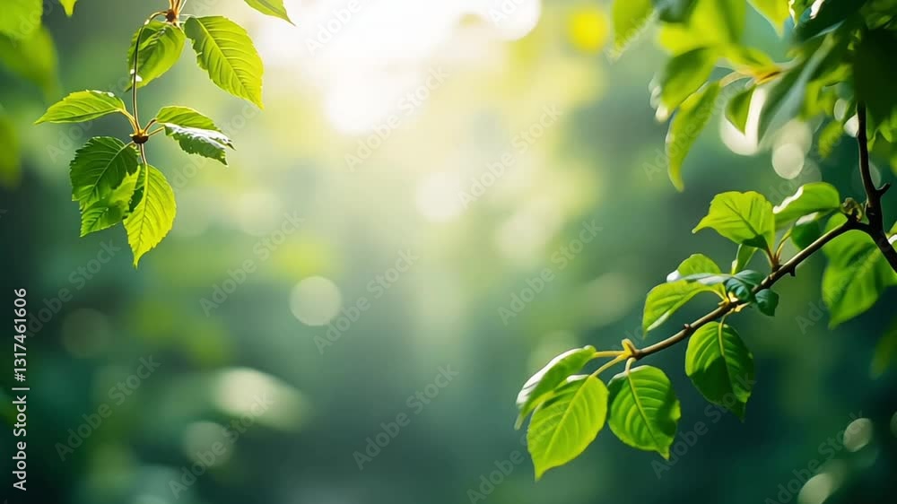 Sunlit Green Leaves with a Soft Focus Background Sunlit Green Leaves with a Soft Focus Background