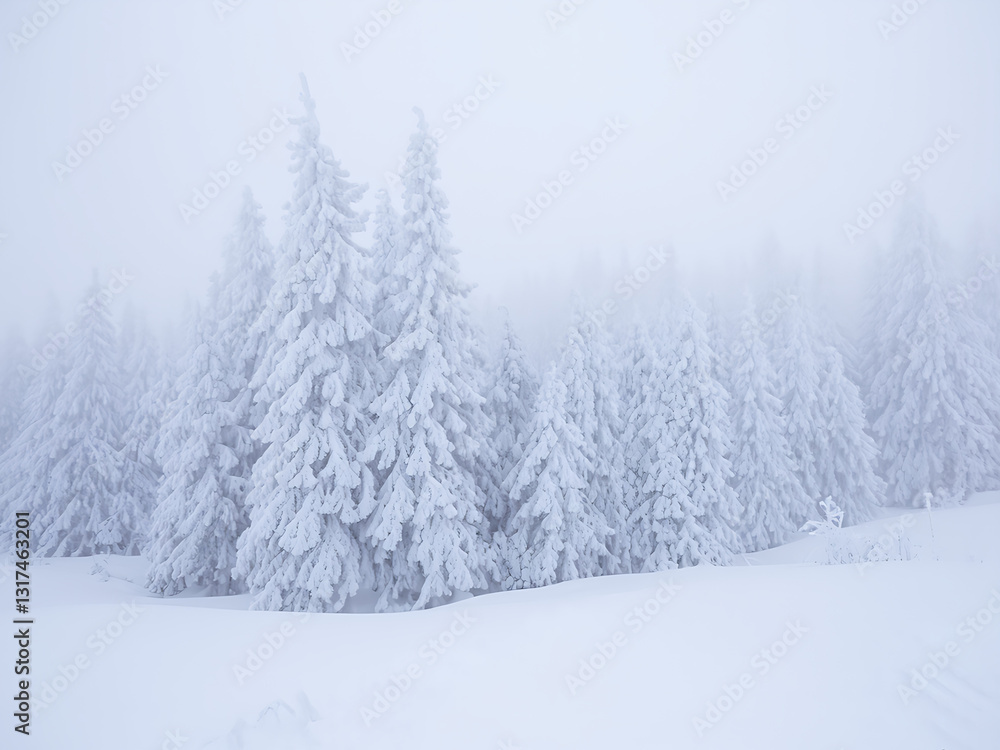 Obraz premium winter forest in the snow
