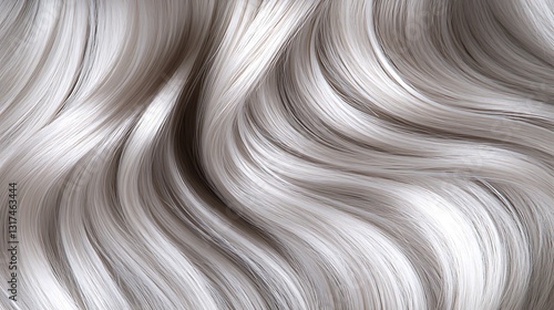 Smooth, wavy, platinum blonde hair texture.