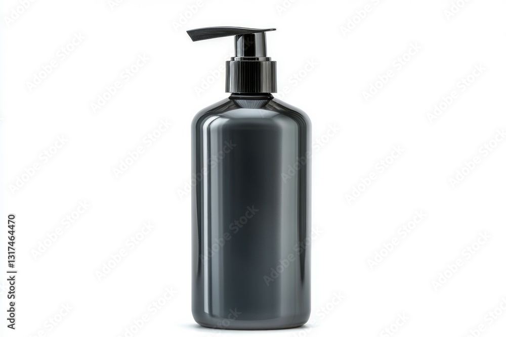 Black pump bottle on solid white background. Neural network AI generated Black pump bottle on solid white background. Neural network AI generated