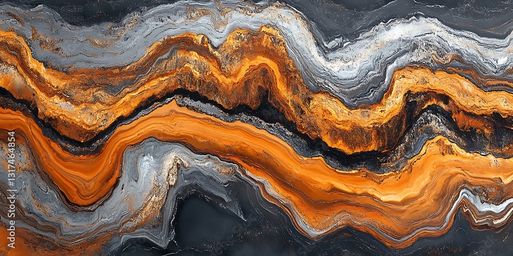 Abstract orange, grey, black swirls Abstract orange, grey, black swirls