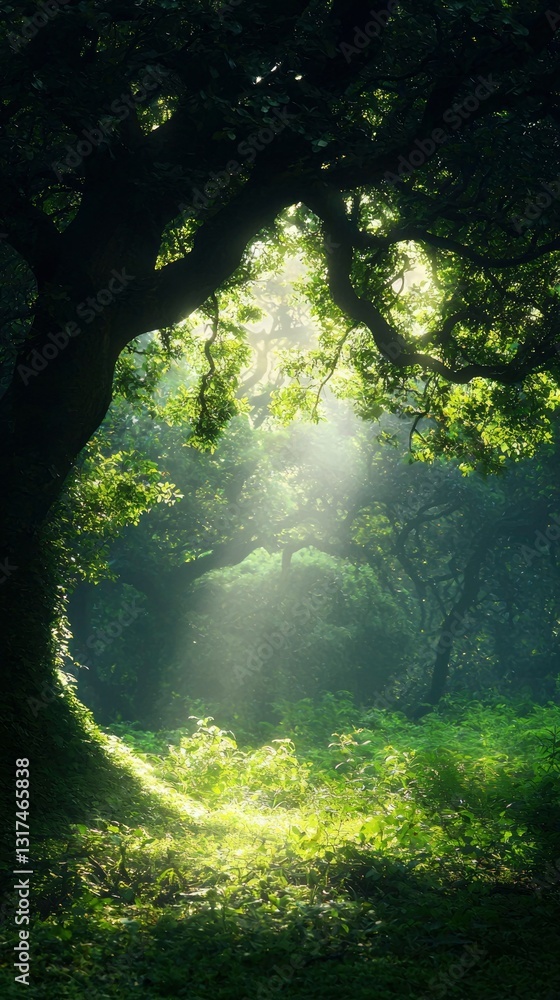 Obraz premium Sunlight Forest Path